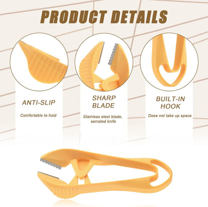 Garlic Peeler, 2025 New Garlic Tweezers with Hanging Hole Manual Peeling Skin Remover Clips Simple Easy Multipurpose Kitchen Clipper Tools for Avoiding Smell on Your Hands (Orange)