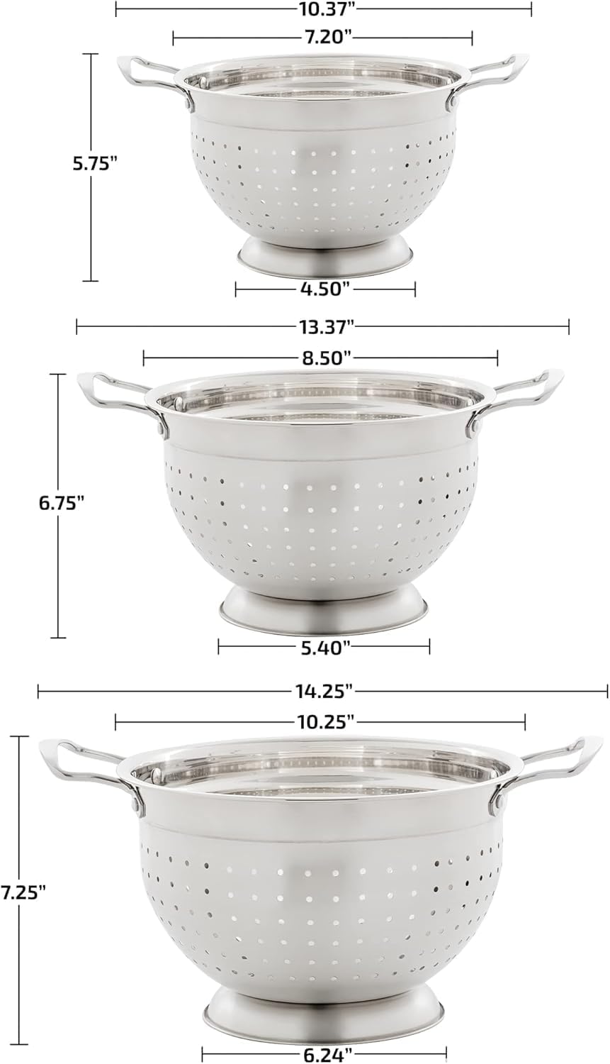 OVENTE Mixing Bowl Set with Lids, 3-Piece Stainless Steel Nesting Bowls for Easy Food Storage, Stackable Design, Kitchen Essential for Baking, Cooking and Prepping, Size 5, 3.5, 1.5QT, Silver BM46333S