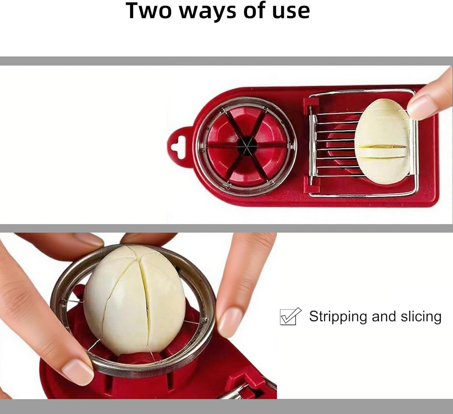 2 in 1 Egg Slicer for Hard Boiled Eggs, Strawberryry Tomato (1PC)