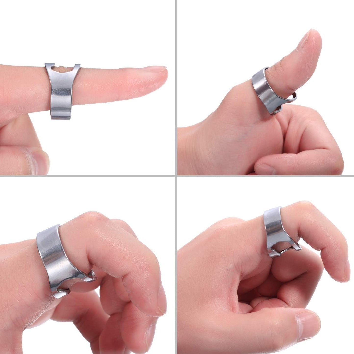Boao 10 Pieces Bottle Opener Ring stainless Steel Beer Finger Bottle Opener Colorful for Party Present Supplies(Black,Silver,Red, Yellow, Blue)