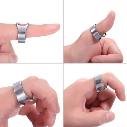 Boao 10 Pieces Bottle Opener Ring stainless Steel Beer Finger Bottle Opener Colorful for Party Present Supplies(Black,Silver,Red, Yellow, Blue)
