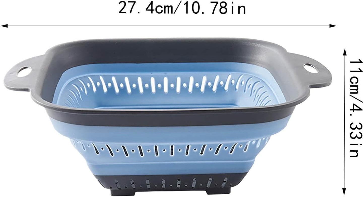 Generic Collapsible Colander and Strainer, Silicone Strainer Colanders Food Strainers, Heavy Duty Kitchen Drainer Basket, for Vegetable and Fruit, Kitchen Essentials (Light Purple)
