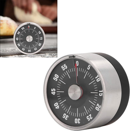 Minute Timer, Easy To Use High Accuracy Stainless Steel 70db Alert Magnet Design Magnetic Timer for Cooking(black)