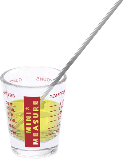 Kolder Mini Measure Heavy Glass, 20-Incremental Measurements Multi-Purpose Liquid and Dry Measuring Shot Glass, White