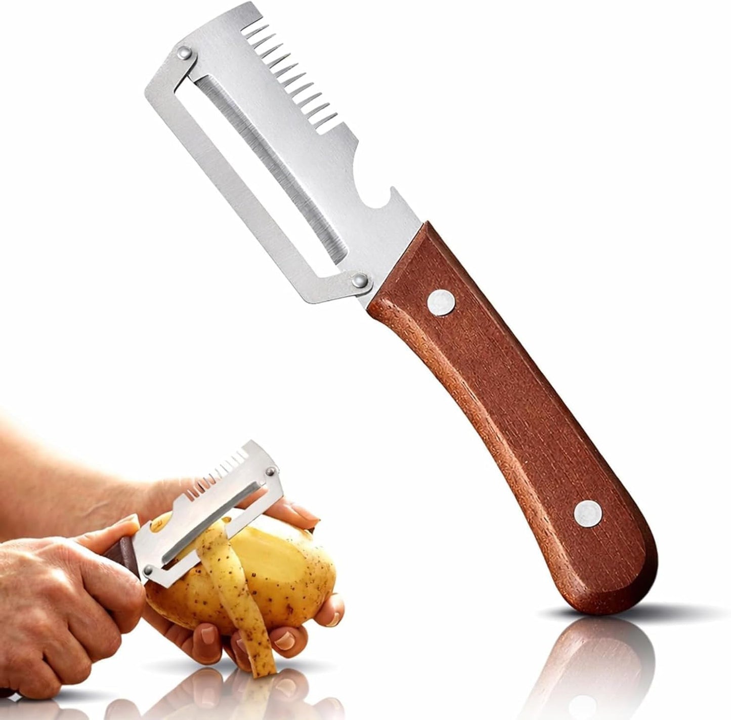 vegetable peeler，3 in 1ultra-sharp stainless steel blade, suitable for peeling fruits and vegetables, with bottle opener, (2PCS)