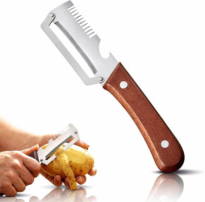 vegetable peeler，3 in 1ultra-sharp stainless steel blade, suitable for peeling fruits and vegetables, with bottle opener, (2PCS)