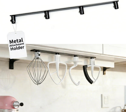 Metal Stand Mixer Attachment Holder Fits for Kitchenaid Mixer Accessories, Under Cabinet Organizers Hangers for Storage Kitchen aid Dough Hook Paddle Beater Whisk Utensil