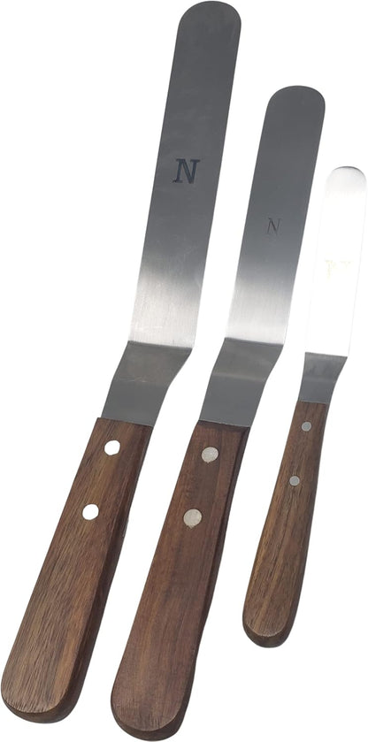 Professional Cake Decorating Tools - Large Stainless Steel 8" Icing Spatula - Offset Baking Icing Spatula with Wood Handle (8 inch)