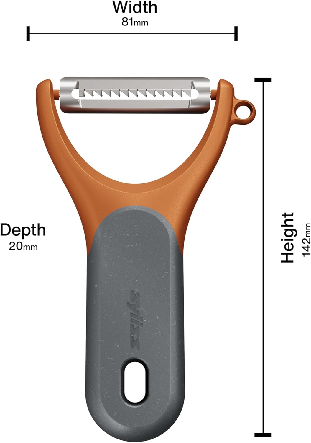 Zyliss Swivel Peeler – Ultra-Sharp Stainless Steel Blade for Potatoes, Carrots & Soft Fruits – Ergonomic Wheatstraw Grip – Built-in Eye Cutter & Safety Cover – Dishwasher Safe – Vegetable Peeler