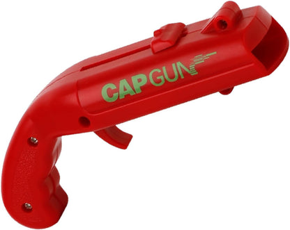 bottle cap shooting gun - Fun bottle opener tool launches bottle caps for parties, barbecues, and bar games (color)
