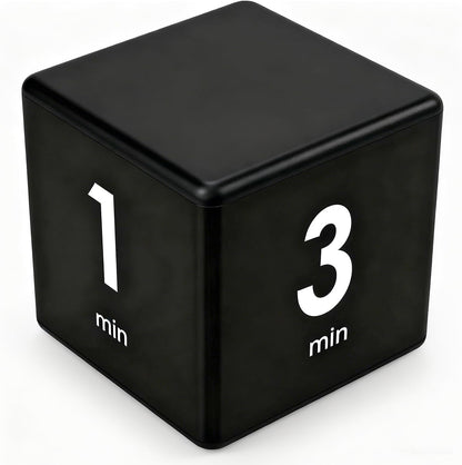 Cube Timer Black,Pretmess Gravity Flip Kitchen Timer for Time Management and Countdown Settings 1-3-5-10 Minutes