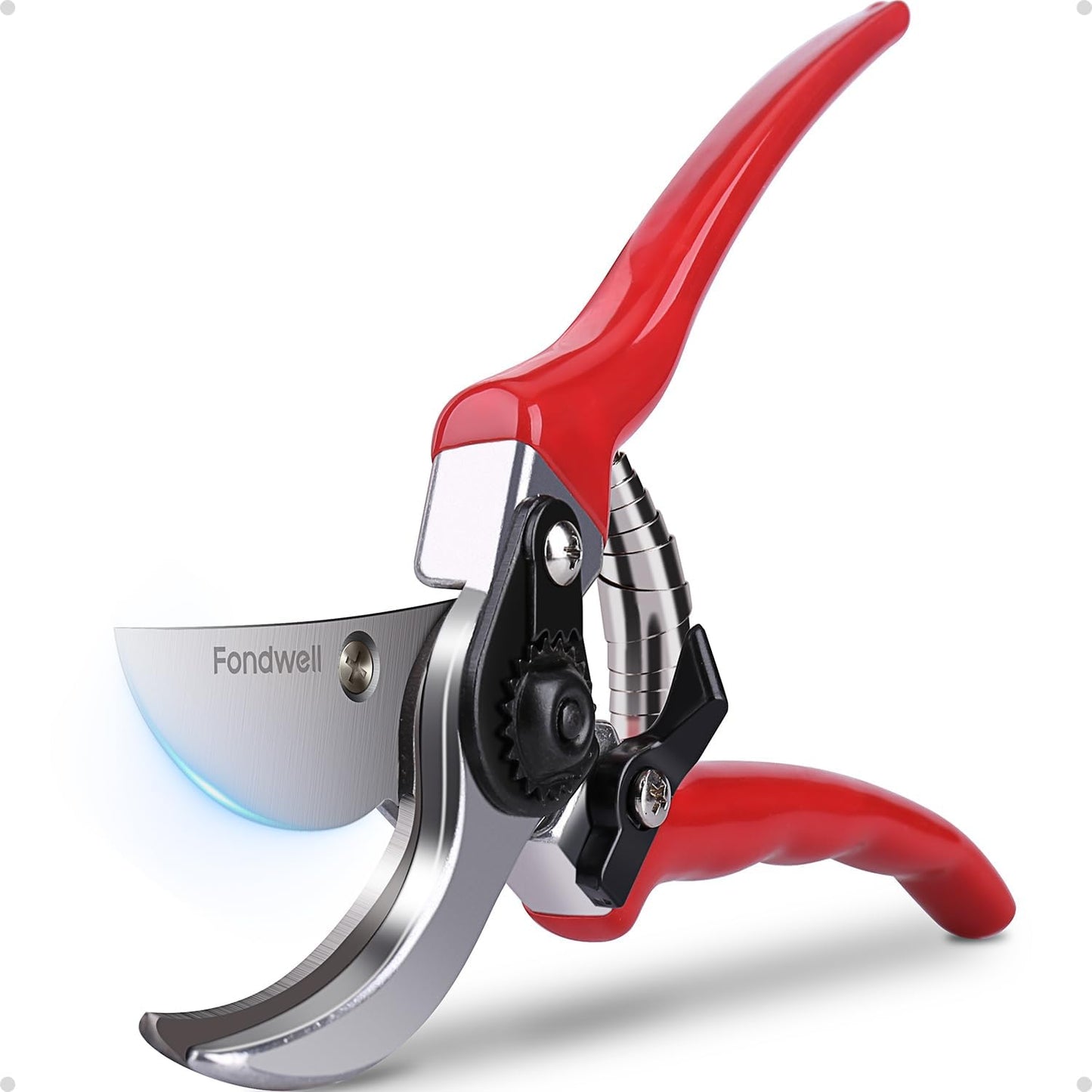 Fondwell 6.5" Pruning Shears Trimming Scissors: 2 Pack of Small Garden Snips with Micro Tip - Plant Clippers of High Cutting Efficiency