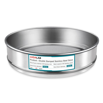 304 Stainless Steel Mesh Lab Sieve, 10 Mesh (2mm) Aperture Test Sieve, 7.9Inch(20cm) Diameter Economy Standard Analysis Sample Test Sieves for Industrial Laboratory Homes - Colors A
