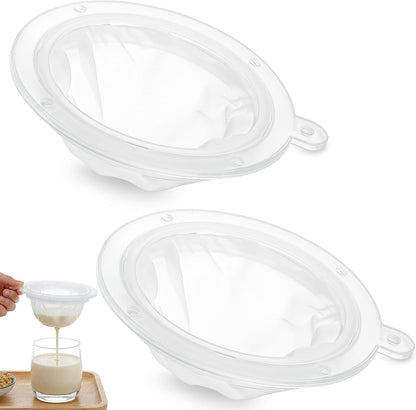2pcs 200 & 400 Mesh Strainer, Ultra Fine Mesh Strainer, Fine Mesh Strainers Filter for Cooking Oil Milk Juice Wine Cheese Whey Grease Coffee