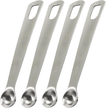 2Pcs 2/3 Tablespoon (2/3 Tbsp | 2 Tsp | 10 Ml | 10 Cc) Stainless Steel Measuring Spoons, 2 Teaspoon Metal Single Measuring Spoon for Measuring Coffee Powder, Grains and Loose Tea