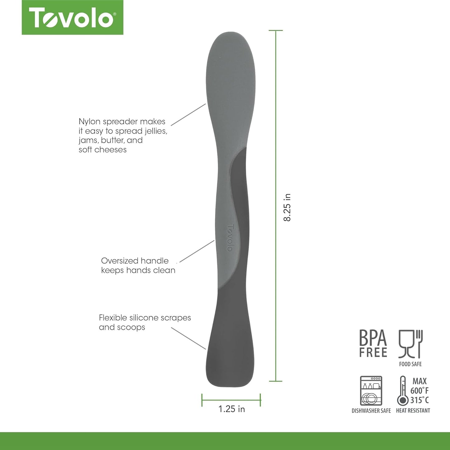 Tovolo Tool for Kitchen Meal Prep to Scoop Spread Slice and Scrape,White/Gray