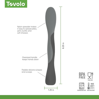 Tovolo Tool for Kitchen Meal Prep to Scoop Spread Slice and Scrape,White/Gray
