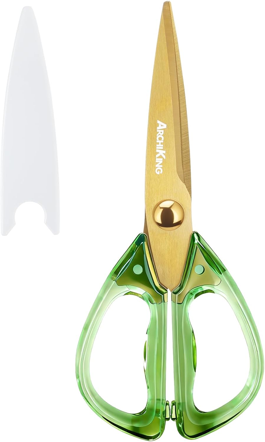 Heavy Duty Kitchen Scissors, Titanium Coated All Purpose Shears - Extra Sharp Detachable Blades for Poultry, Chicken Bones, Meat, Vegetables, Herbs | Micro Serrated & Ergonomic Handle