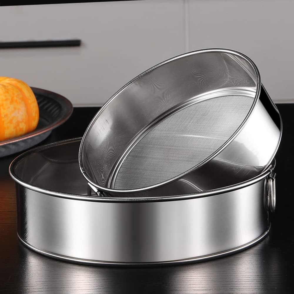 Flour Sifter Round Flour Sieve Strainer with 40 Mesh Premium Rustproof Stainless Steel Fine Mesh for Baking 7.87 inch x 1.97 inch