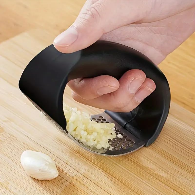 Manual Garlic Crusher – Ergonomic Stainless Steel Press with Non-Slip Handle for Smooth, Even Mincing