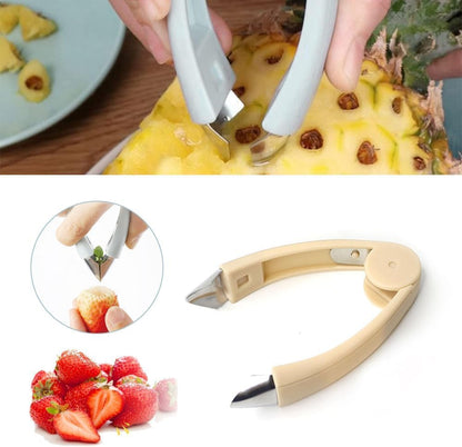 Stainless Steel Pineapple Eye Remover & Strawberry Huller – Multi-Purpose Fruit Prep Tool for Pineapple, Strawberry, Cherry, Tomato – Easy to Use, Dishwasher Safe Kitchen Gadget