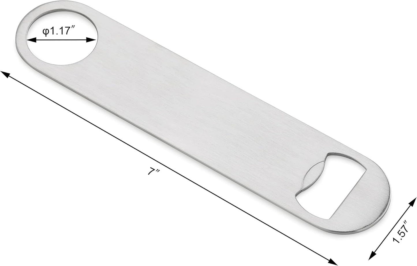 New Star Foodservice 533401 Stainless Steel Flat Bottle Opener, 7-Inch