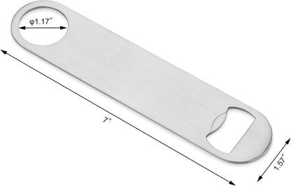 New Star Foodservice 533401 Stainless Steel Flat Bottle Opener, 7-Inch