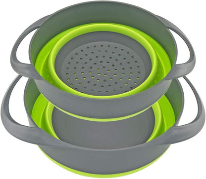 Collapsible Strainer and Bowl Set – Space-Saving Kitchen Colander Pack for Food Prep and Cooking