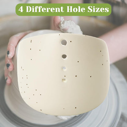 3Pcs Pottery Herb Stripper Bowl with Different Hole Sizes, Herb Stripper Tool for Removing Stems and Leaves