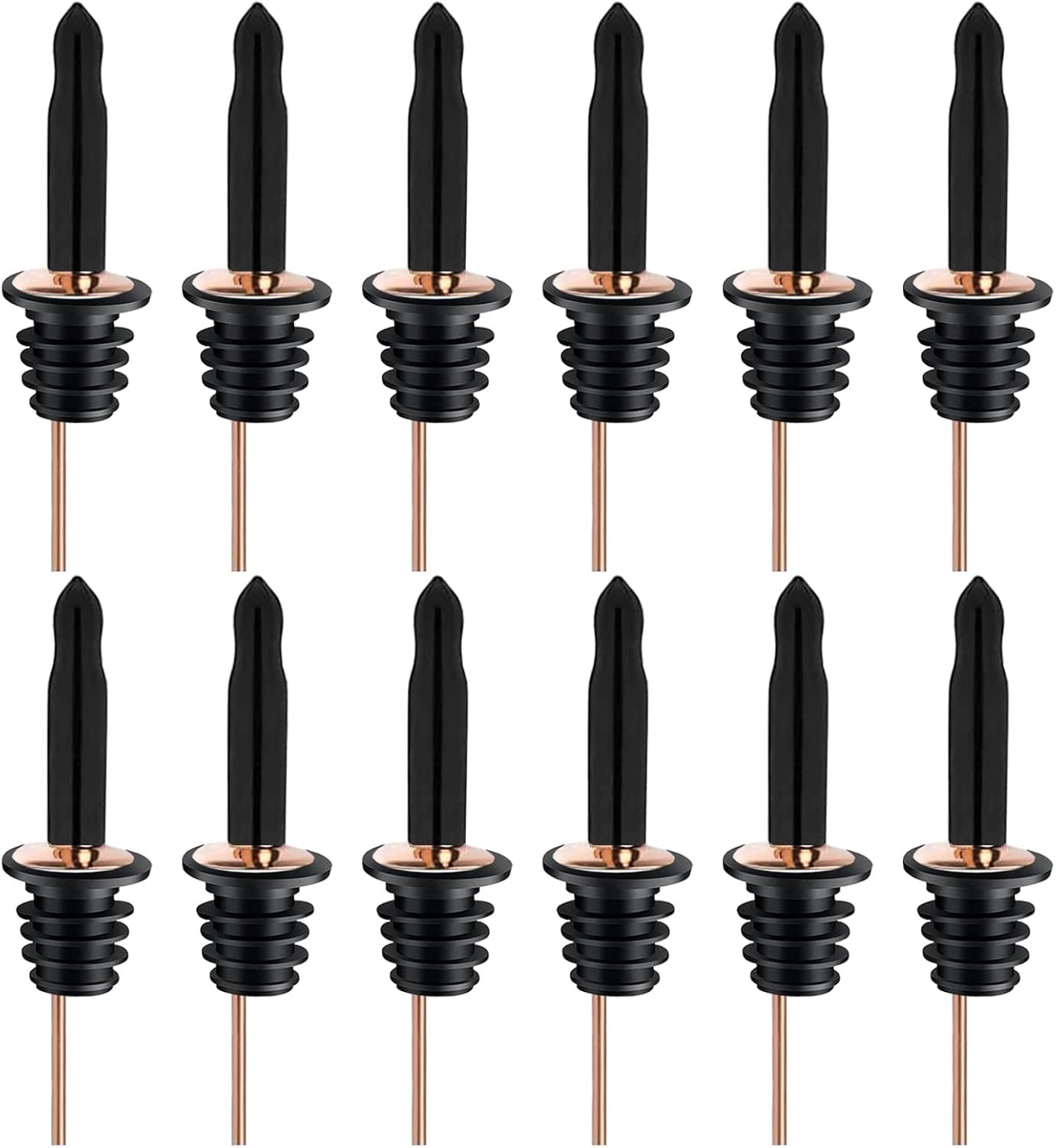 Pafusen 6 Pack Liquor Bottle Pourers, Liquor Pour Spout for Liquor Bottles, Stainless Steel Olive oil Dispenser Spout, Alcohol Pourer Spouts Dust Caps Covers Fixed, Sliver