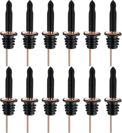Pafusen 6 Pack Liquor Bottle Pourers, Liquor Pour Spout for Liquor Bottles, Stainless Steel Olive oil Dispenser Spout, Alcohol Pourer Spouts Dust Caps Covers Fixed, Sliver