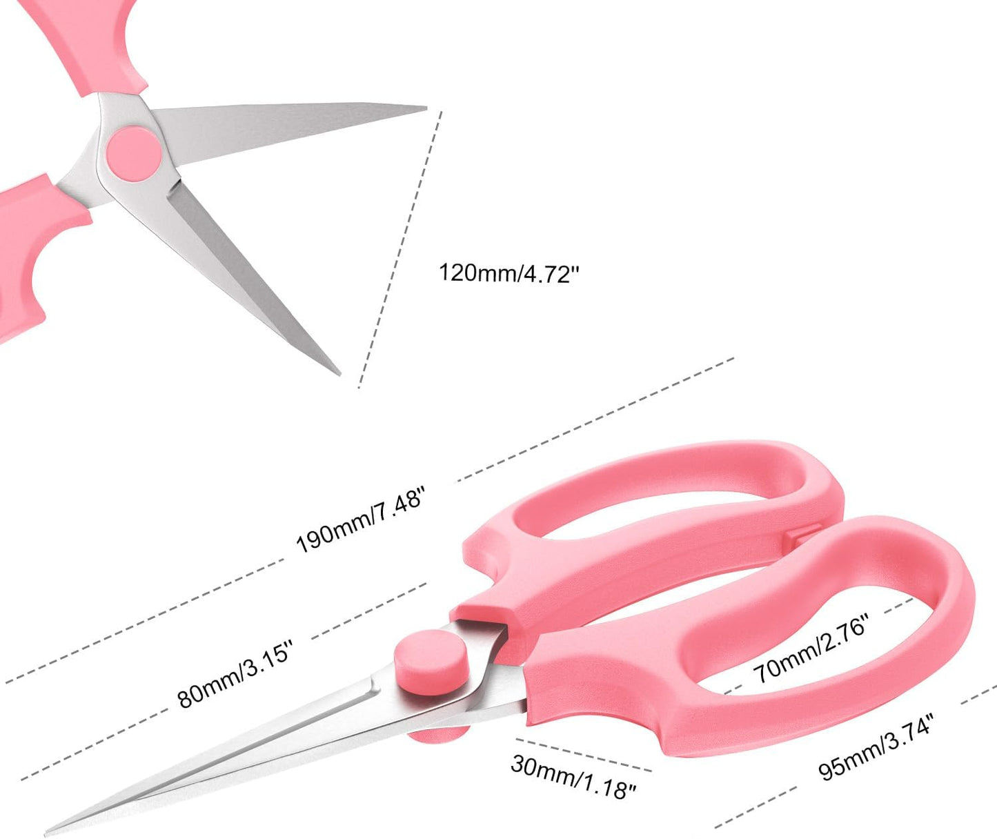 Housolution Flower Scissors, Strong Floral Shears, Premium Steel Garden Pruning Shears Garden Scissors Floral Fruits Leaf Scissors Hand Pruner Snip Trimming Tool for Gardening Flower Arrangement, Pink