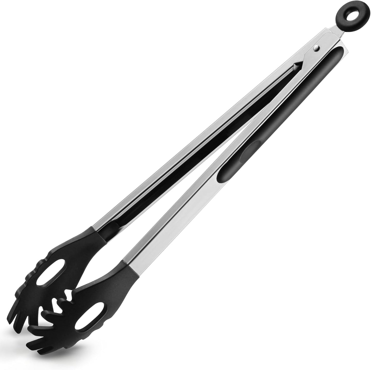 2 PCS Pasta Tong Spaghetti Tongs, 9-Inch & 12-Inch Heat Resistant Silicone Pasta Tongs Spaghetti Server With Teeth Silicone Tong for Serving Food, Cooking, Salad, Spaghetti Noodle, Non-stick (Red)