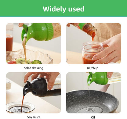 Wokyo Salad Dressing Shaker, Homemade Salad Dressing Bottle Mixer Measure Dripless Pour, Leak-free, Soft Grip, Dishwasher Safe BPA Free (Green)