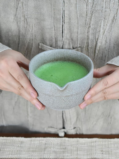Artcome 4 Pcs Complete Matcha Ceremony Kit - Japanese Bowl With Pouring Spout, Whisk, Holder, Scoop - Tea Set for Making Usucha, Koicha and Latte (Green)