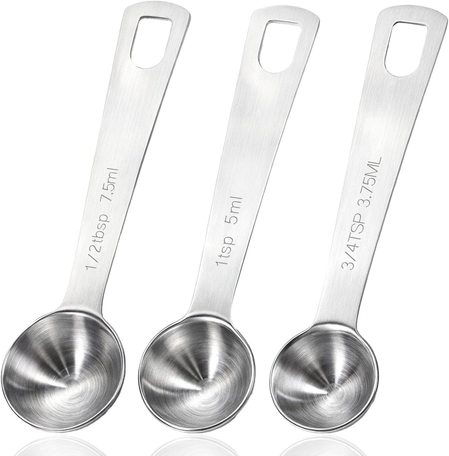Measuring Spoon 3/4 Tsp 1/2 Tsp Tablespoon Spoon 5ml/7.5ml/3.75ml Small Mini Teaspoon Metal Measure for Kitchen Cooking CoffeeSpoon