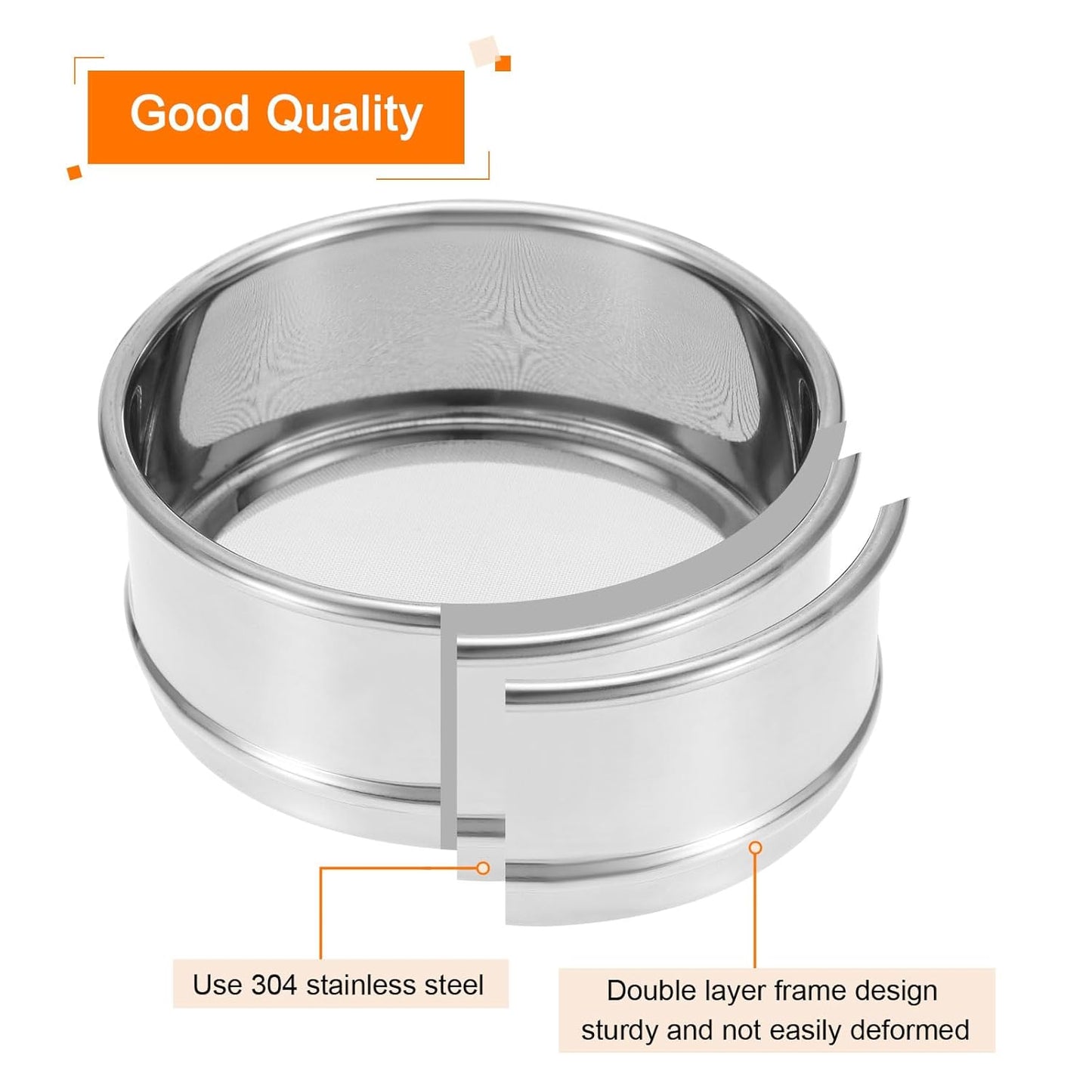 PATIKIL 150 Mesh Lab Sieve, 4" Diameter Test Sieve 304 Stainless Steel Wire Cloth (0.1mm) for Industrial Laboratory