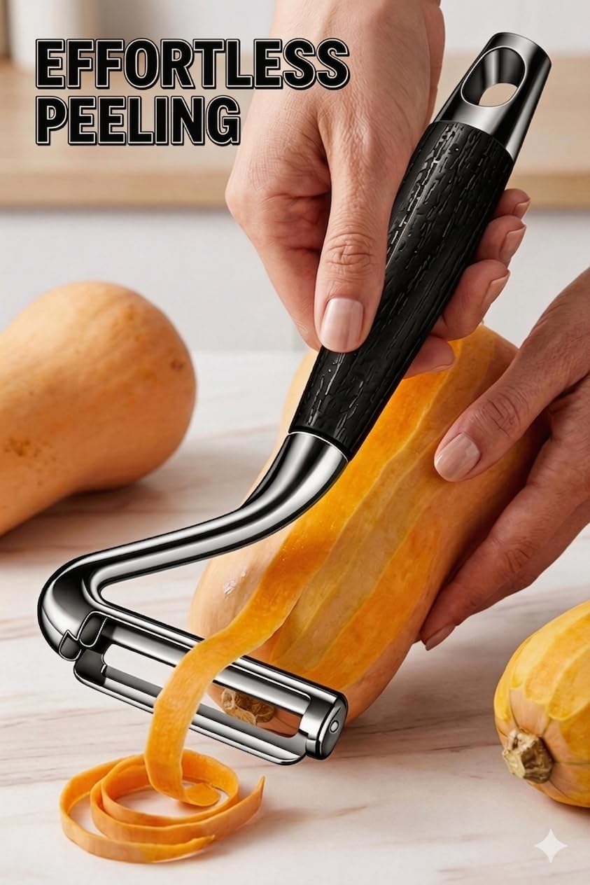 Vegetable Peeler,Nemesis of Bumpy Rough Root,Potato Peeler,Kitchen Sharp Stainless Steel Blade Veggie Gadgets for Fruit Apple Carrot Pumpkin Pineapple SugarCane Squash Papaya,(Right-Hand Only)