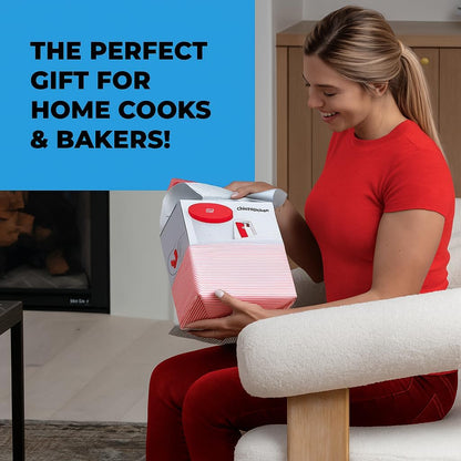 Pancake Batter Dispenser - Kitchen Must Have Tool for Perfect Pancakes, Cupcake, Waffle, Muffin Mix, Cake & Crepe - Easy Pour Baking Supply for Griddle - Pancake Maker with Measuring Label (Turquoise)
