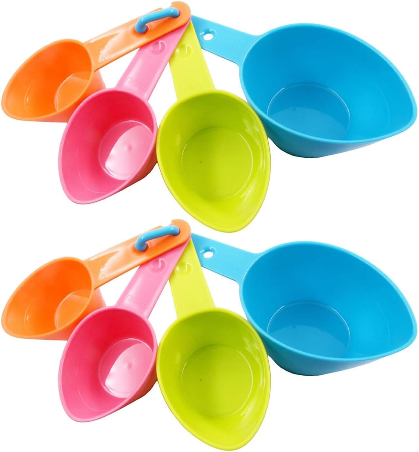HINMAY Pet Food Scoops Plastic Measuring Cups Set for Dog Cat and Bird Food (Random Color)