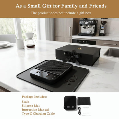 Digital Coffee Scale with Built-in Timer, 0.1g Precision to 3000g Rechargeable Espresso Scale, Touch Glass Kitchen Food Scale for Pour Over, Baking and Macros