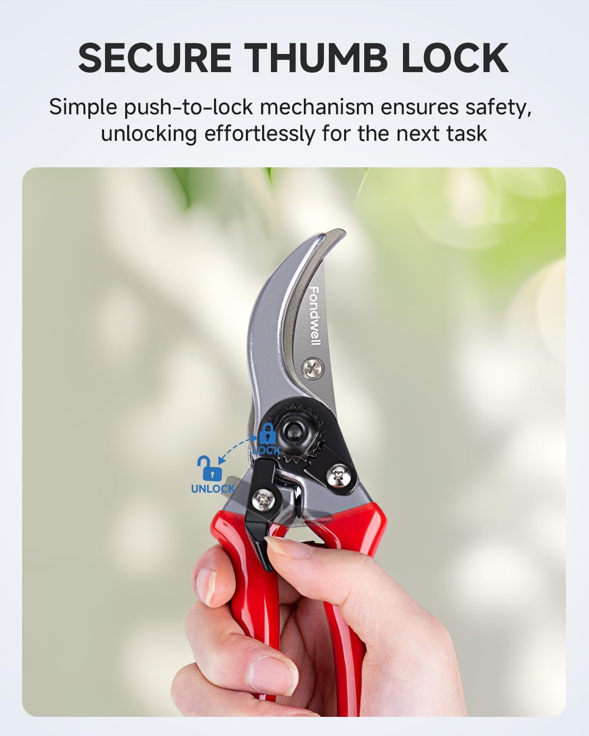 Fondwell 6.5" Pruning Shears Trimming Scissors: 2 Pack of Small Garden Snips with Micro Tip - Plant Clippers of High Cutting Efficiency