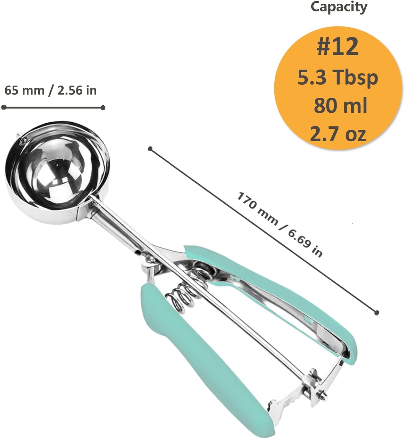 Cookie Scoop, Ice Cream Scoop, 1Tbsp/15 ml/0.5oz Cookie Scoops for Baking, 18/8 Stainless Steel Cookie Scooper for Baking, Ice Cream Scooper with Trigger Release, Cookie Dough Scoop with Non-slip Grip
