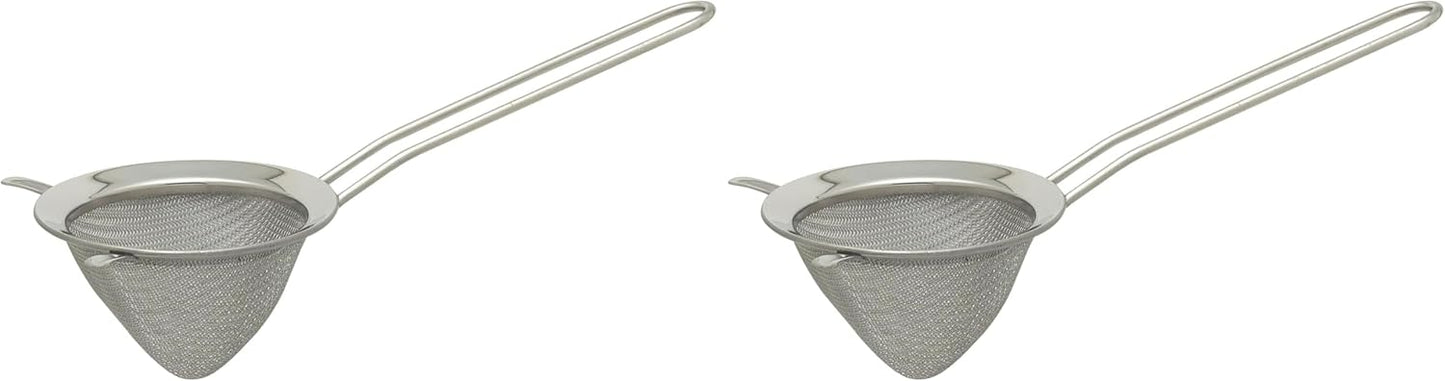 HIC Kitchen Fine Mesh Tea Strainer With Helper Handle, 18/8 Stainless Steel, 2.75-Inch, For Sifting, Straining, And Brewing Tea, Coffee, Or Cocktails
