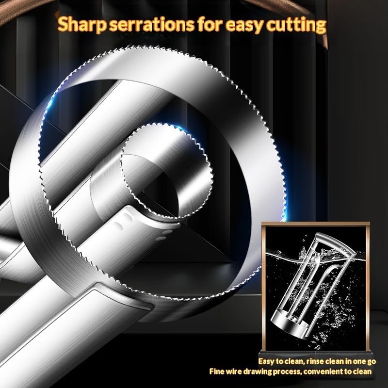 Stainless Steel Pineapple Cutter Slicer and Corer, 8cm Easy Twist Fruit Core Remover Tool with Ergonomic Handle, Fast Peeler Ring Slicer for Kitchen (10cm)