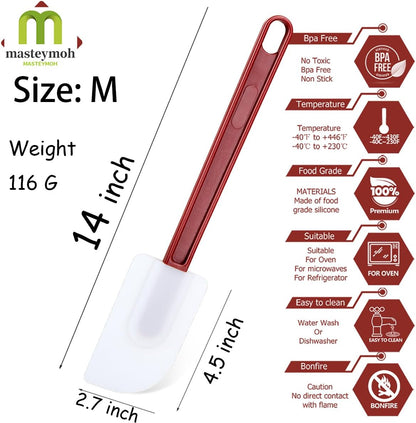 Flexible Rubber Spatulas, Silicone Spatula Set, Soft Rubber Spatula Scraper 9.5 Inches, Commercial Spatula, Silicone Scraper Spatula,Spatulas Set Resistant to 500℉ (2 Scrapers 9.5")