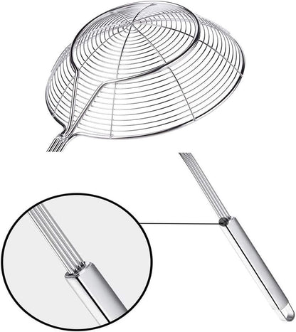 Tenta tenta kitchen Solid Stainless Steel Spider Strainer Skimmer Ladle for Cooking and Frying, Kitchen Utensils Wire Strainer Pasta Strainer Spoon Hot Pot Fat Skimmer Spoon Set of 3