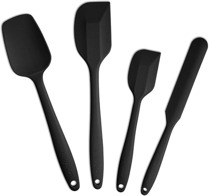 4 Piece Silicone Spatula Set, Flexible Heat Resistant Non-scratch Baking Cooking Rubber Spatulas with Stainless Steel Core, Orange