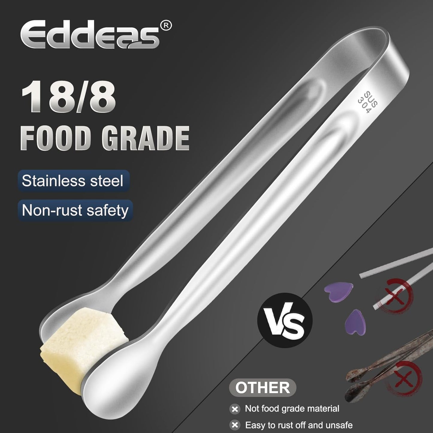 Tongs For Cooking - Heat Resistant 600 Degrees Stainless Steel Kitchen Tong,Heavy Duty Metal Locking Tongs - Perfect for Food,Salad and BBQ set of 3 (7",9" and 12") Dishwasher