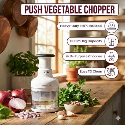 Manual Vegetable Chopper, Food Slicer, Garlic Chopper, Best for Vegetables Salads, Onion, Fruits, And Nuts, Dishwasher-safe, White, Easy to Clean